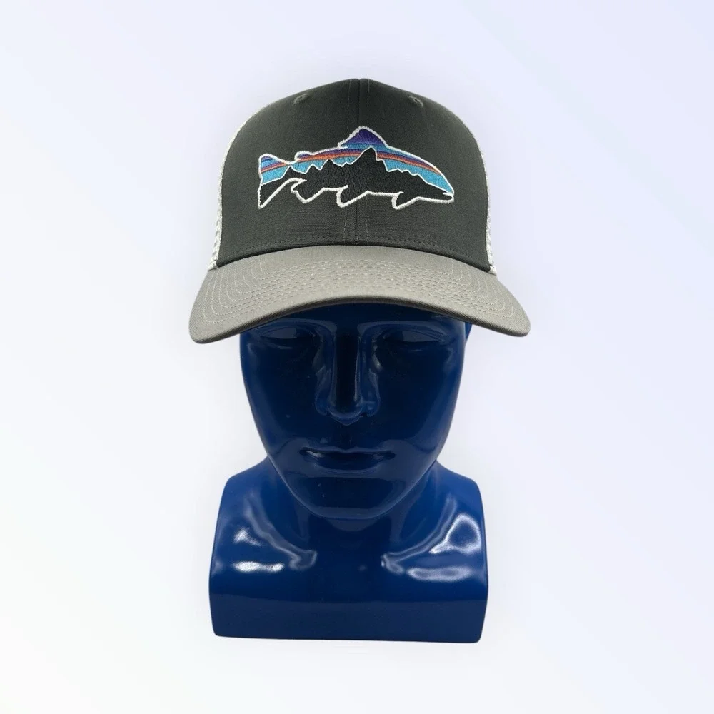 Patagonia‎ Fitz Roy Fish Hat Cap Snap Back Adjustable Trucker Green Trout